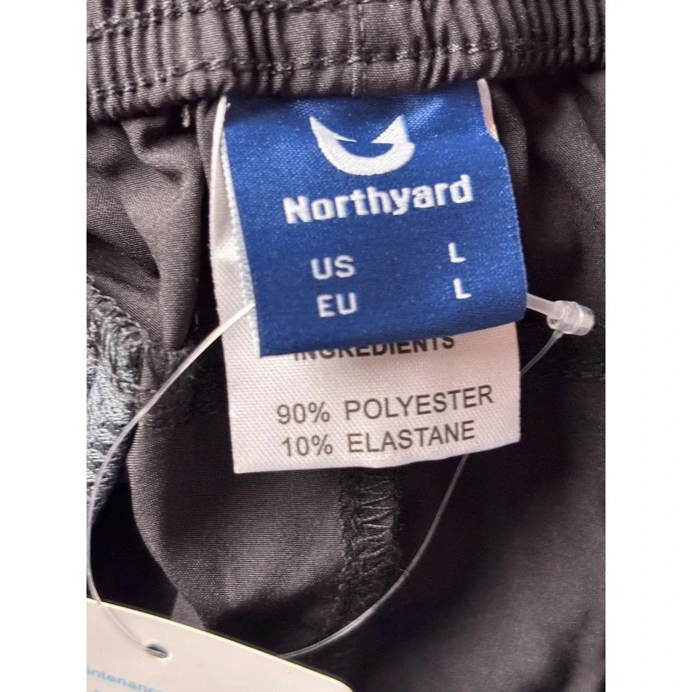 Northyard Shorts Mens Large Black Running Zip Pockets 8 Inseam Reflective Lined